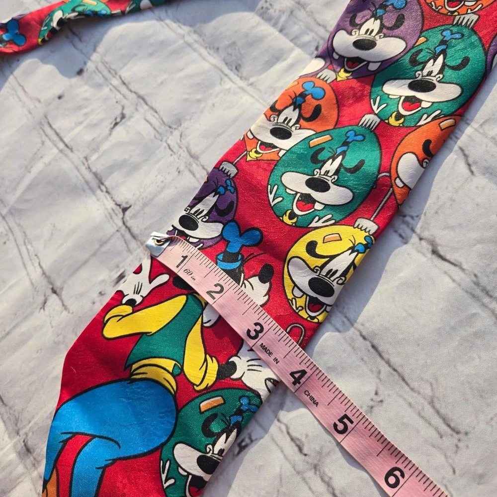 American vtg Mickey Unlimited Disney Goofy Christmas Ornament Red Necktie Tie